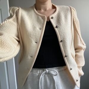 Wool European Cream Cardigan